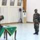 FOTO/ PENDAM IM Pangdam Iskandar Muda, Mayjen TNI Hassanudin, S.I.P, M.M memimpin upacara Sertijab Pejabat Kodam IM di BTU Makodam IM, Sabtu (20/6/2020).