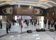 Peringatan HUT Satpam Ke 40 di Polda Aceh Secara Virtual dengan Mabes Polri