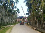 Tiang Listrik Miring, Dua Gampong di Padang Tiji Harap PLN Lakukan Perbaikan