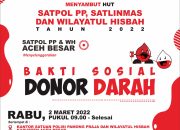 Peringati HUT, Satpol PP, WH dan Linmas Aceh Besar Gelar Donor Darah