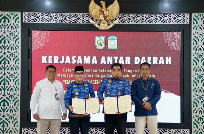 Pj Bupati Aceh Besar Teken Kerja Sama Ketahanan Pangan dengan Kota Banda Aceh