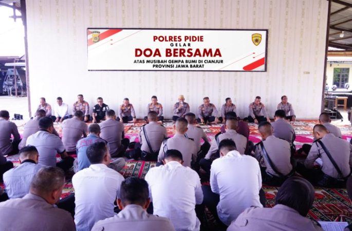 Polres Pidie Gelar Doa Bersama Atas Musibah Gempa Cianjur