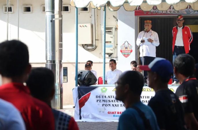 Abu Razak Pimpin Apel Perdana Pelatda KONI Aceh