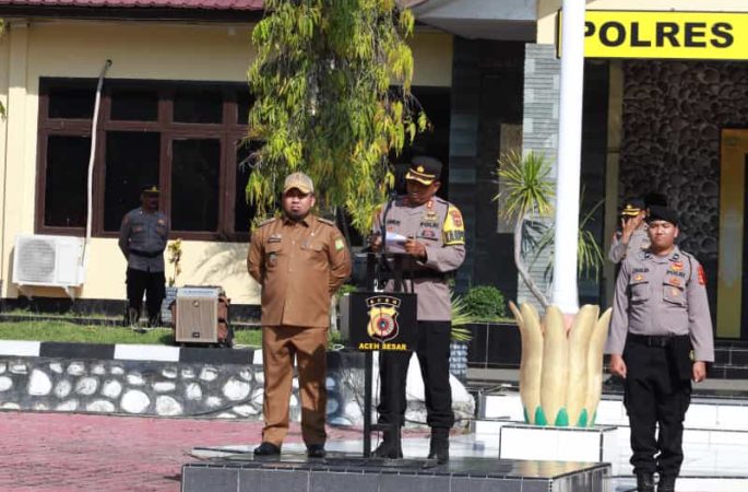 Pj Bupati Aceh Besar Hadiri Apel Gelar Pasukan Operasi Ketupat Seulawah 2023