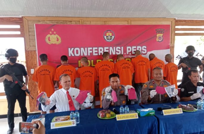 Polres Pidie Tangkap 8 Pengedar Sabu dan Amankan Barang Bukti