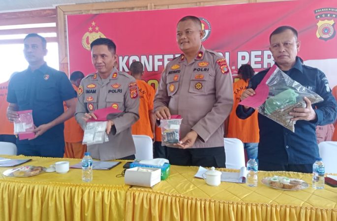 Polres Pidie Amankan 14 Pengedar Narkoba