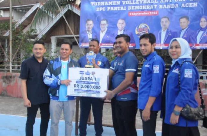 Mercy Club Juara Voli AHY Cup di Gelar DPC Partai Demokrat Banda Aceh