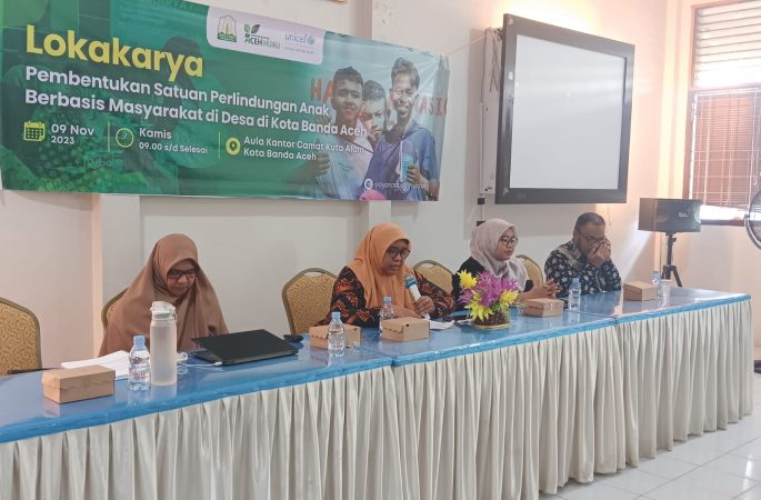 Bersama Yayasan Aceh Hijau, DP3AP2KB Gelar Lokakarya Pembentukan Satuan Perlindungan Anak Berbasis Masyarakat di Kota Banda Aceh