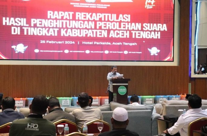 KIP Aceh Tengah Mulai Rekap Hasil Perhitungan Suara Pemilu 2024