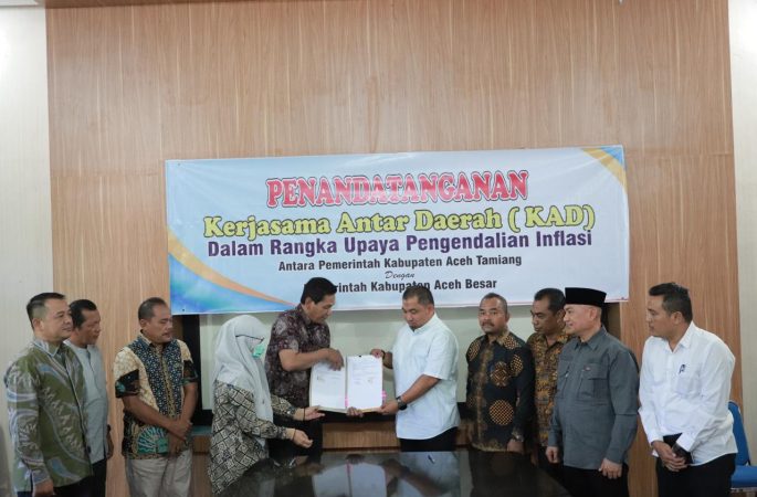 Aceh Besar dan Aceh Tamiang Teken Kerjasama Pengendalian Inflasi Daerah
