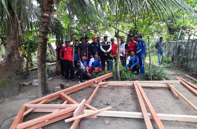 Meriahkan HUT Ke-20, Tagana Aceh Besar Kerja Sosial di Aceh Utara
