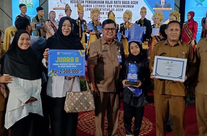 Aceh Besar Raih Juara Perpustakaan Sekolah dan Ratu Baca Provinsi Aceh