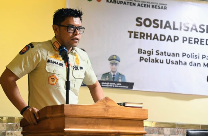 Berantas Rokok Ilegal, Satpol PP dan WH Aceh Besar Gelar Sosialisasi Penegakan Hukum