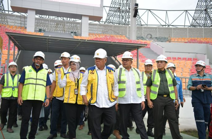 Pj Gubernur Aceh Dampingi Menteri PUPR Tinjau Kesiapan Fasilitas PON XXI di Banda Aceh