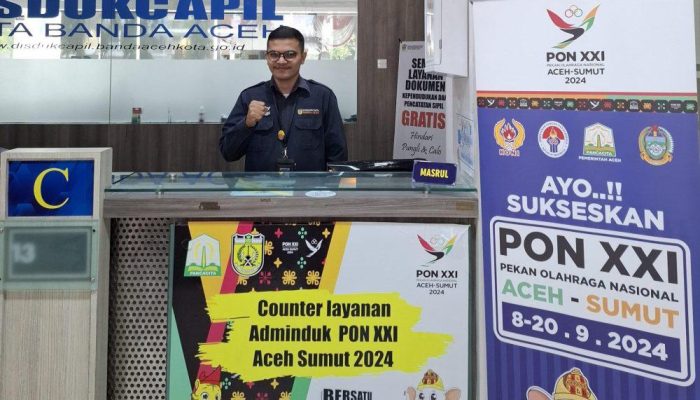 Dukung Pelaksanaan PON, Disdukcapil Banda Aceh Buka Konter Khusus Pelayanan Adminduk