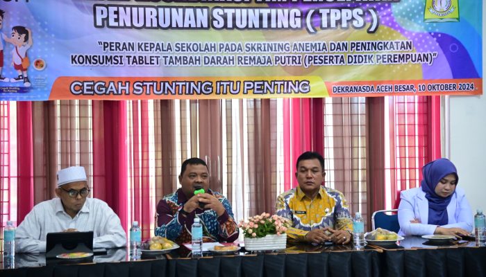 Wakili Pj Bupati, Sekda Aceh Besar Buka Rakor Penanganan Stunting yang Diikuti Kepala SMA dan SMK