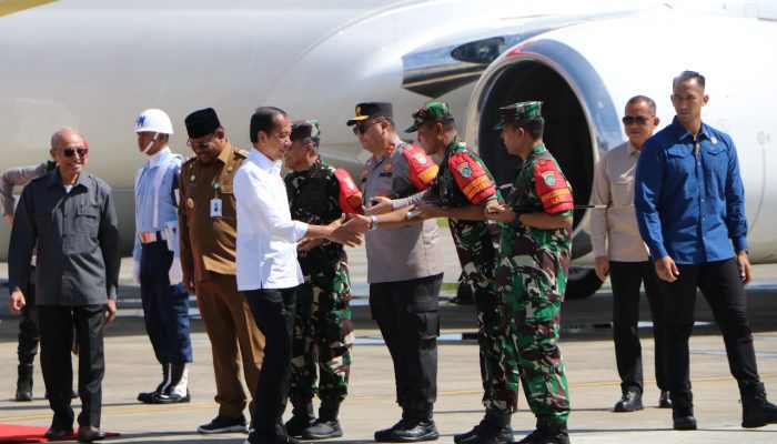 Danlanud SIM Bersama Forkopimda Aceh Sambut Kedatangan Presiden Jokowi di Aceh