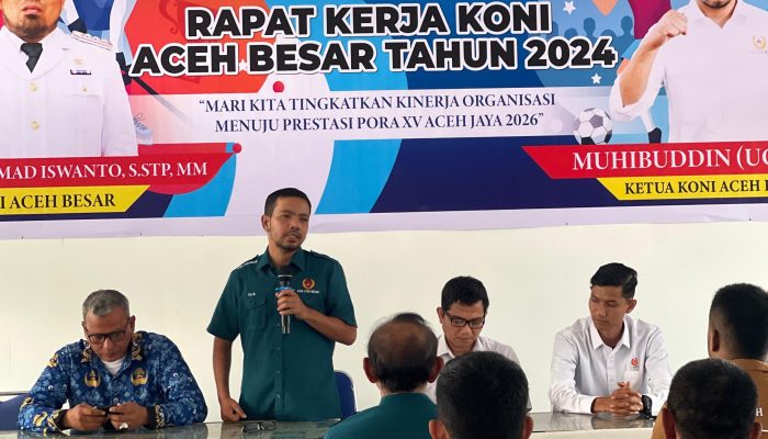 Kadisparpora Abdullah Buka Raker KONI Aceh Besar 2024