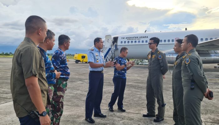 TNI AU Gelar Patroli Udara di Perairan Aceh dengan Boeing 737