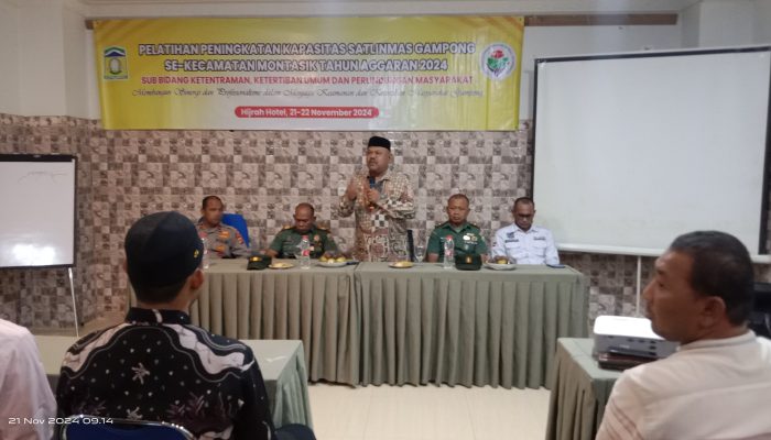 Satlinmas Gampong se-Kecamatan Montasik Diberi Pelatihan Kamtibmas