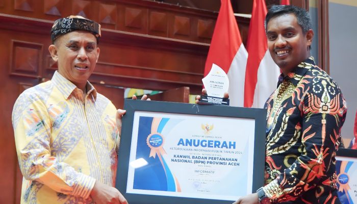 Kanwil BPN Aceh Raih Predikat Informatif untuk Kedua Kalinya dalam Anugerah Keterbukaan Informasi Publik 2024