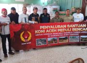 Salurkan Bantuan, KONI Aceh Harapkan Insan Olahraga Aceh Tamiang Tetap Tegar
