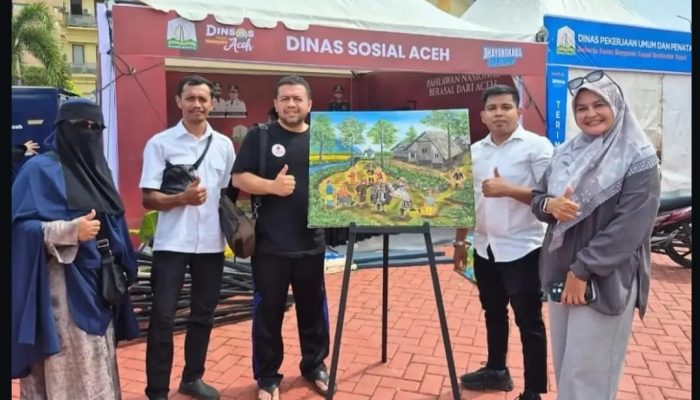 Lukisan Karya Penyandang Disabilitas Binaan Dinsos Aceh Meriahkan Bhayangkara Fest 2026