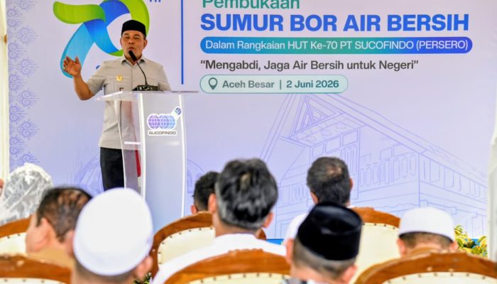 Bupati Aceh Besar Apresiasi Pembangunan Sumur Bor Sucofindo untuk Masyarakat Lambleut