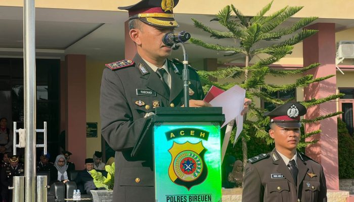 Kapolres Bireuen Irup Peringatan Hari Bhayangkara Ke-80, Tegaskan Komitmen Polri Hadir Melayani dan Mengabdi untuk Masyarakat