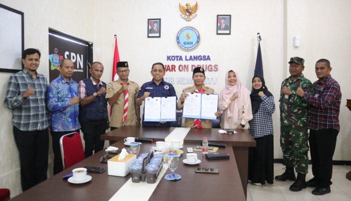 BNN Kota Langsa dan Kwarcab Pramuka Teken MoU P4GN