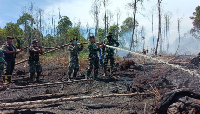 Dandim 0107/Asel Turun Langsung Pimpin Pemadaman Bara di Ujung Mangki Aceh Selatan