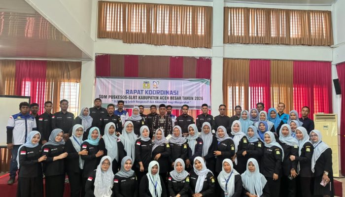 Dinsos Aceh Besar Gelar Rakor Puskesos–SLRT Tahun 2026