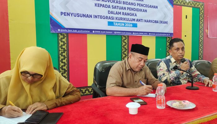 BNNK Aceh Selatan Dorong Integrasi Kurikulum Antinarkoba di Sekolah